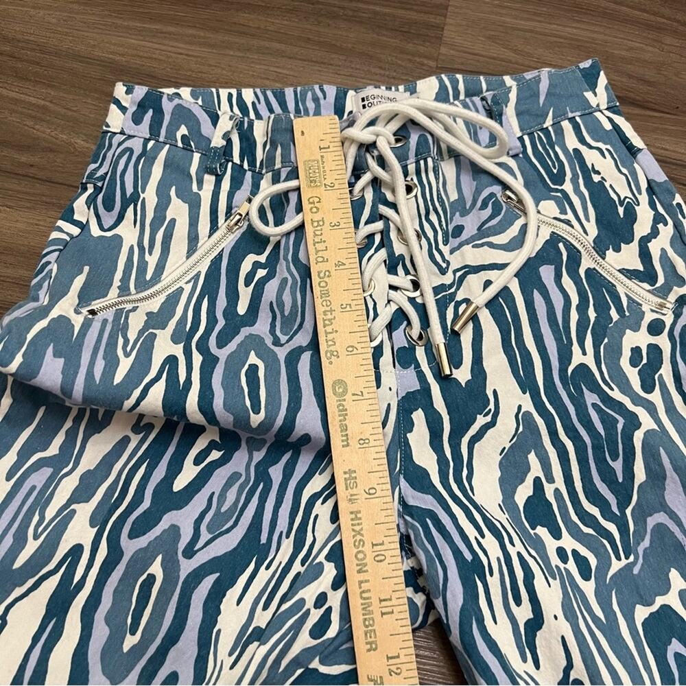 y2k Beginning Boutique women sz 8 Havana Lace Up Pants Blue - Picture 7 of 10